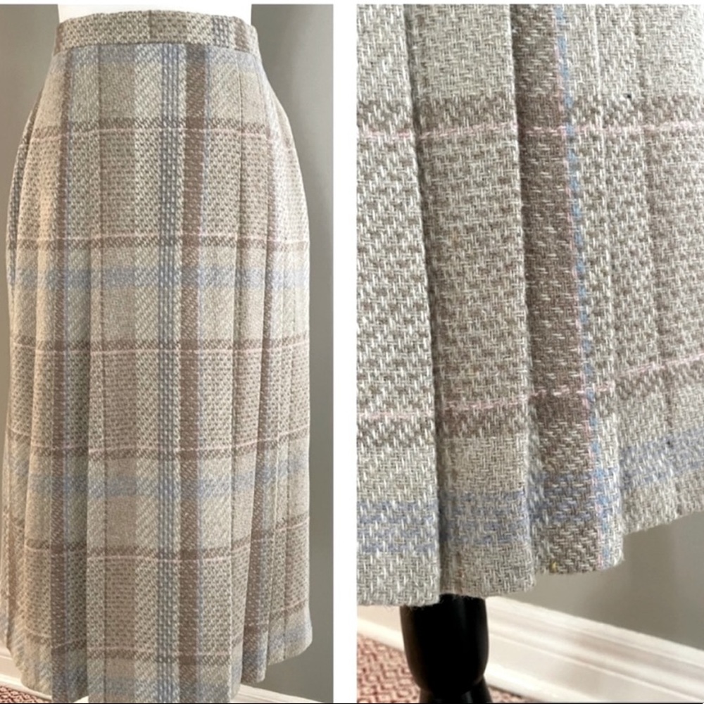 Vintage Wool Pleated Skirt